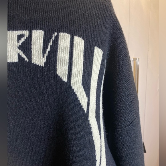 RICK OWENS FW24 PORTERVILLE PORTERVILLE JUMBO CREWNECK IN BLACK/PEARL WOOL KNIT - Picture 6 of 14